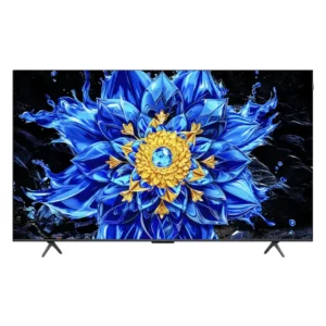 Televisor TCL 65P8L de 65 pulgadas QD-MiniLED 4K HDR 144Hz con Google TV y audio Onkyo, vista frontal principal.