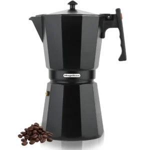 Cafetera italiana Magefesa Jamaica 9T Black para 9 tazas en aluminio apta para inducción vista frontal