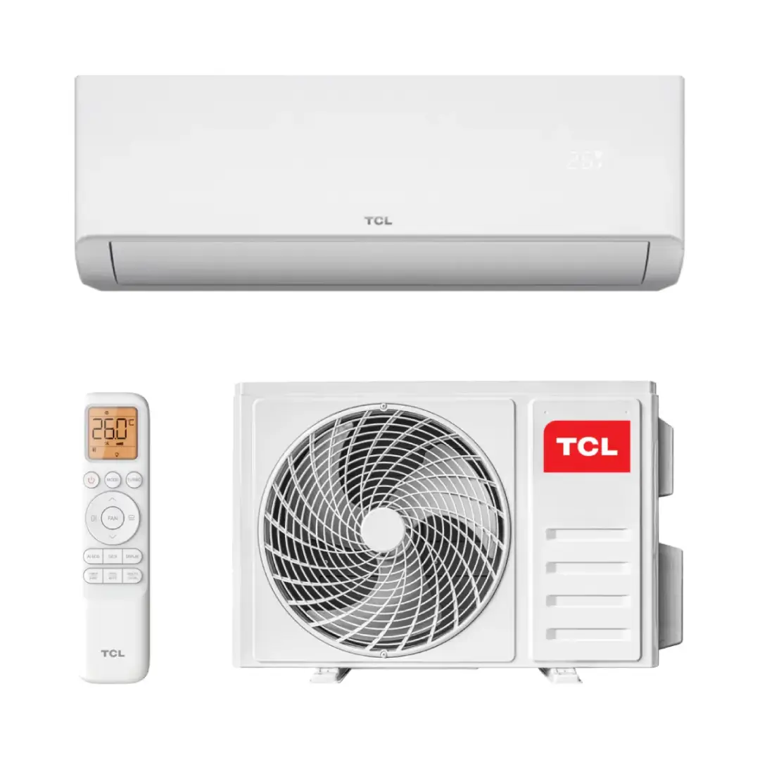 Aire acondicionado split TCL Elite-S24F72S3 de 24000 BTU (6000 frigorías) con clasificación energética A++/A+, WiFi y bomba de calor, vista frontal principal de la unidad interior.