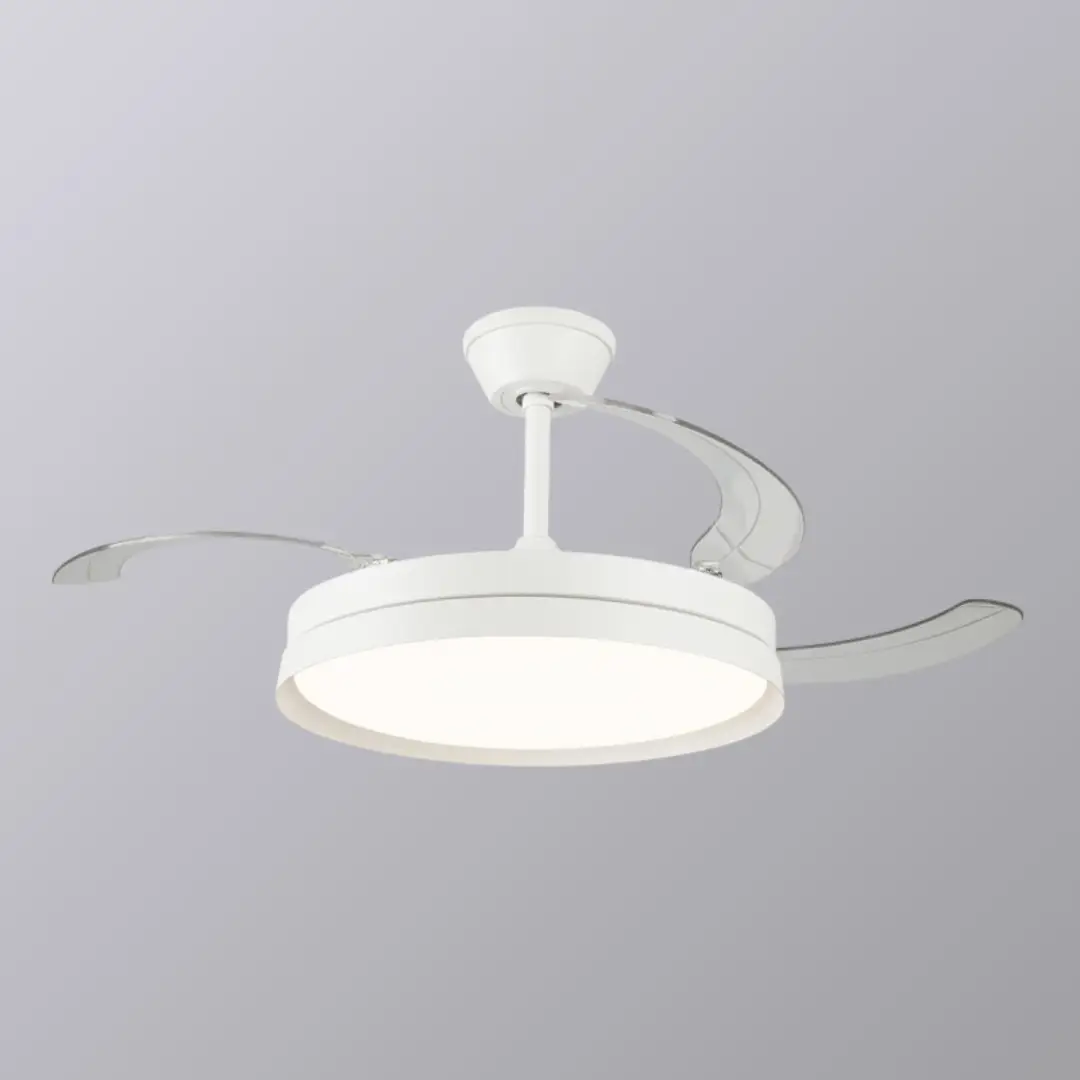 Ventilador de Techo Retráctil Dismalight V-12111050 Blanco 106cm 30W LED -Electrocash