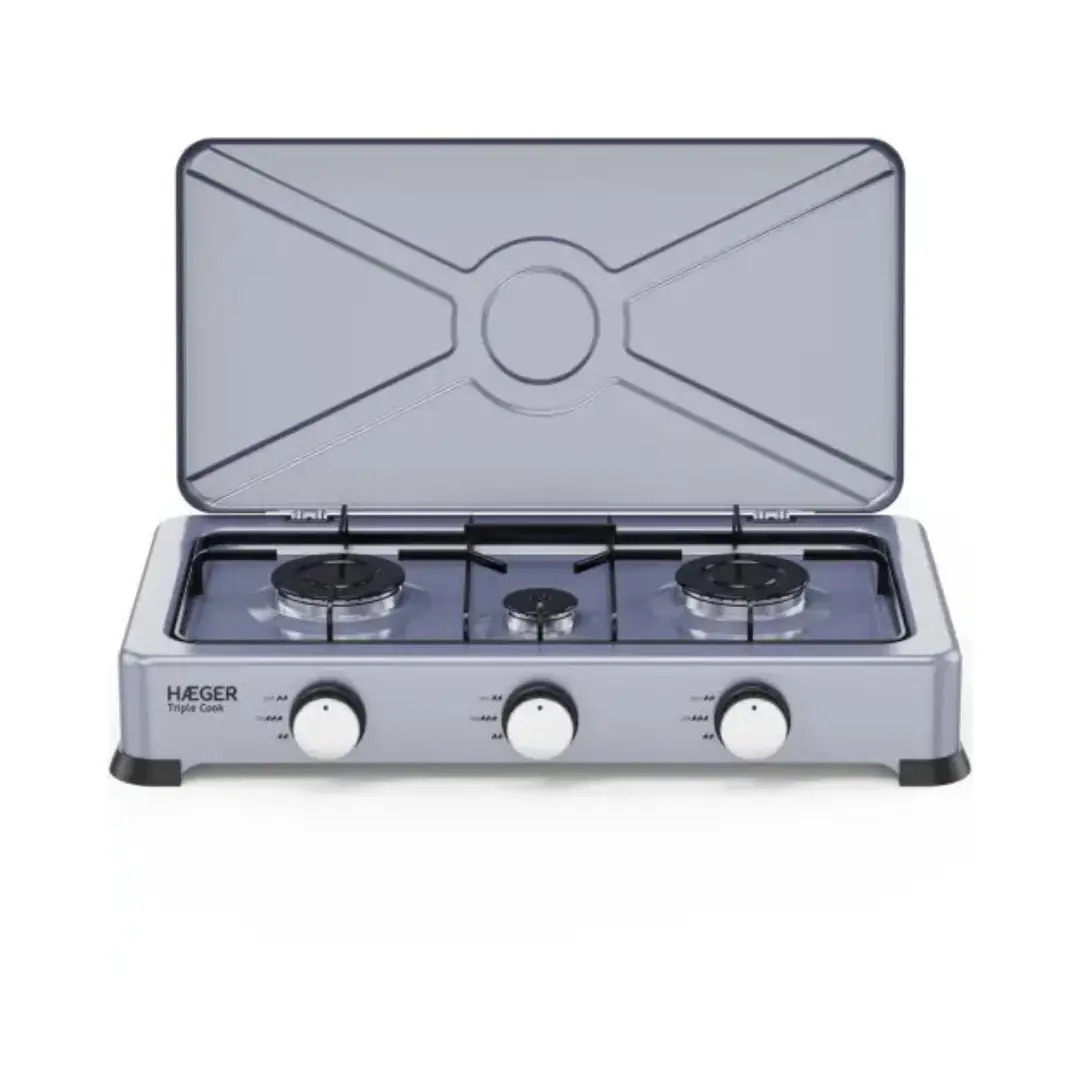 Cocina Portátil Haeger GC-03E.025A 3 Fuegos con Horno